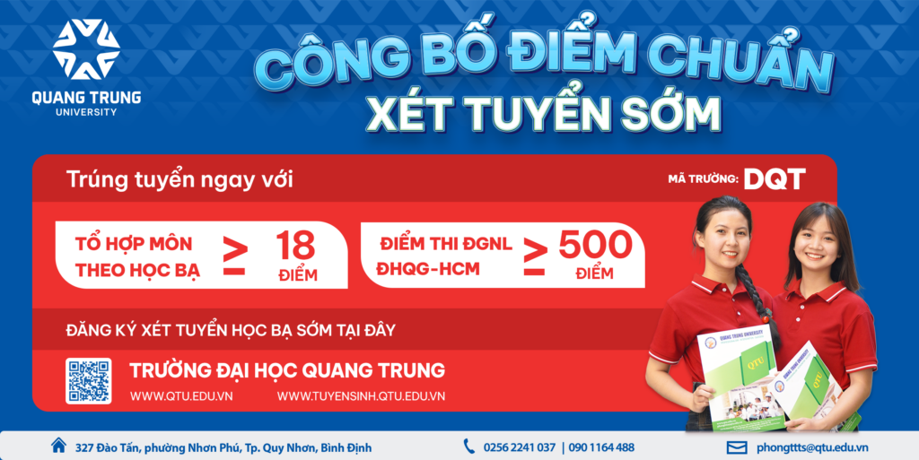Điểm trúng tuyển sớm, đại học, công bố điểm chuẩn, Trường ĐH Quang Trung