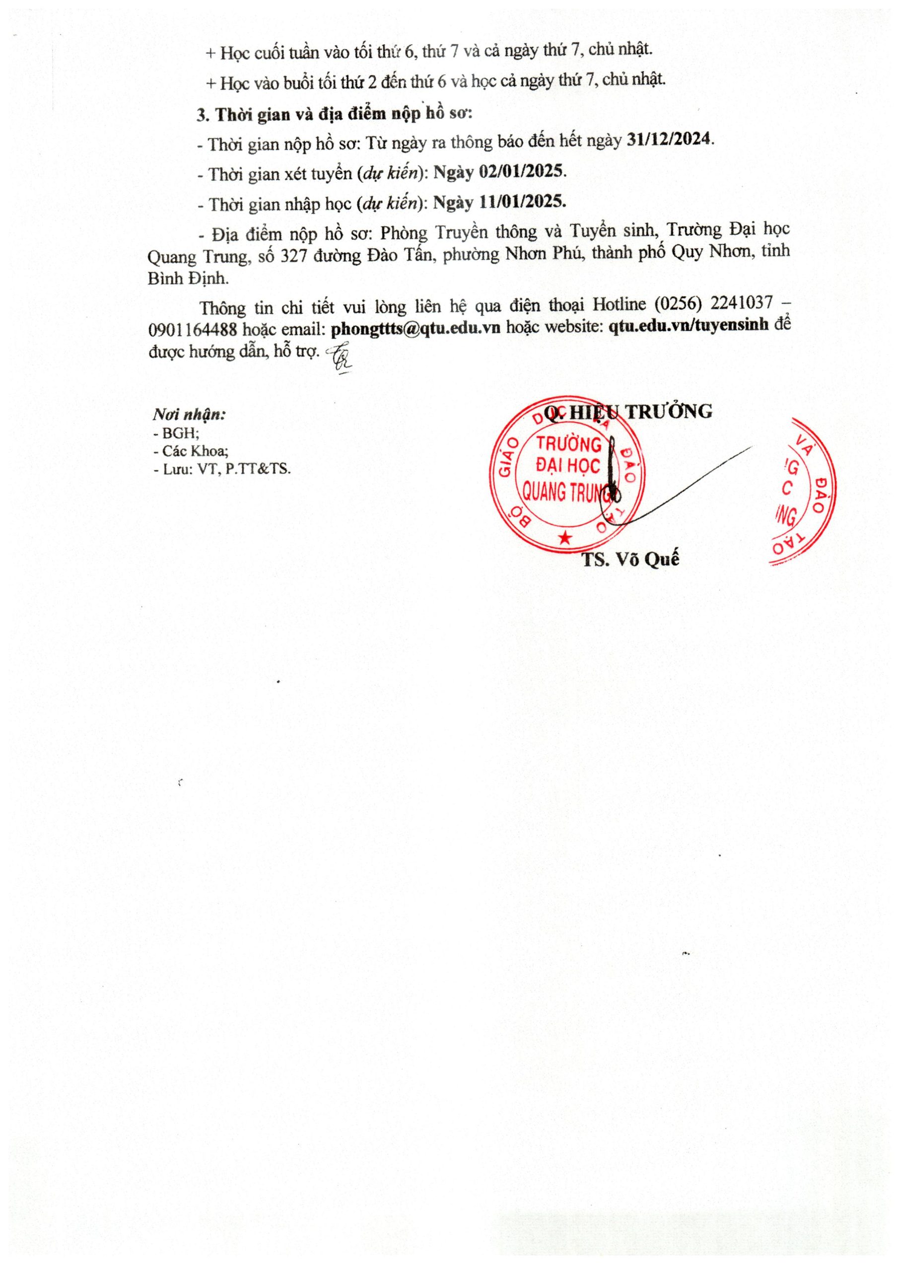 Thông Báo Số 72 Tb Tuyển Sinh đào Tạo Đại Học Hệ Vừa Làm Vừa Học, Liên Thông Từ Trung Cấp, Cao đẳng Lên đại Học đợt 1 Năm 2025 Hình ảnh 2