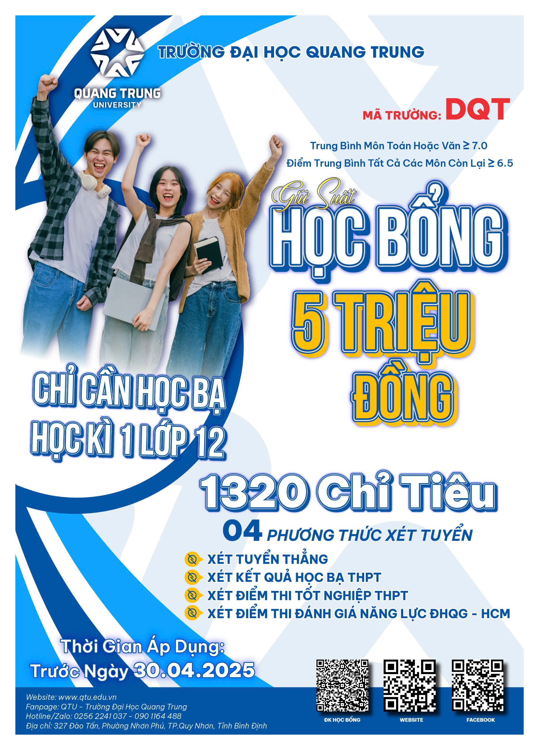 Học Bổng Xét Tuyển 5 Triệu đồng