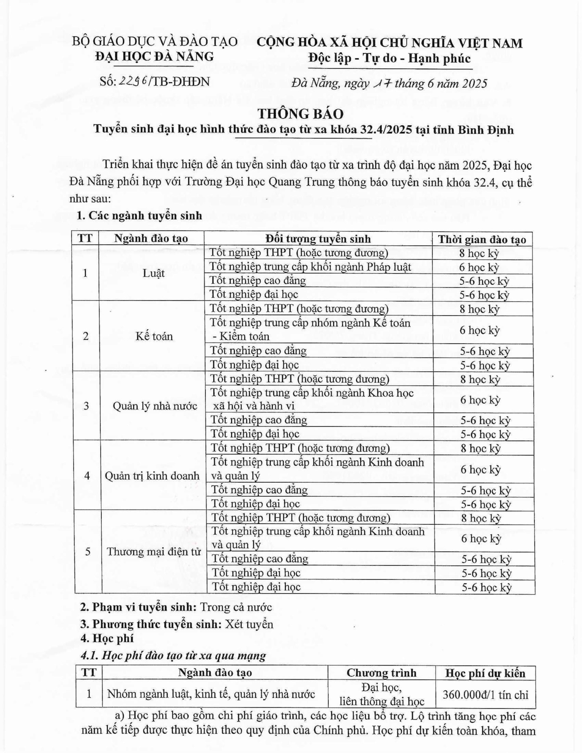 Th├┤ng B├ío Tuyß╗ân Sinh Kh├│a 32.4 H├¼nh ß║únh 0