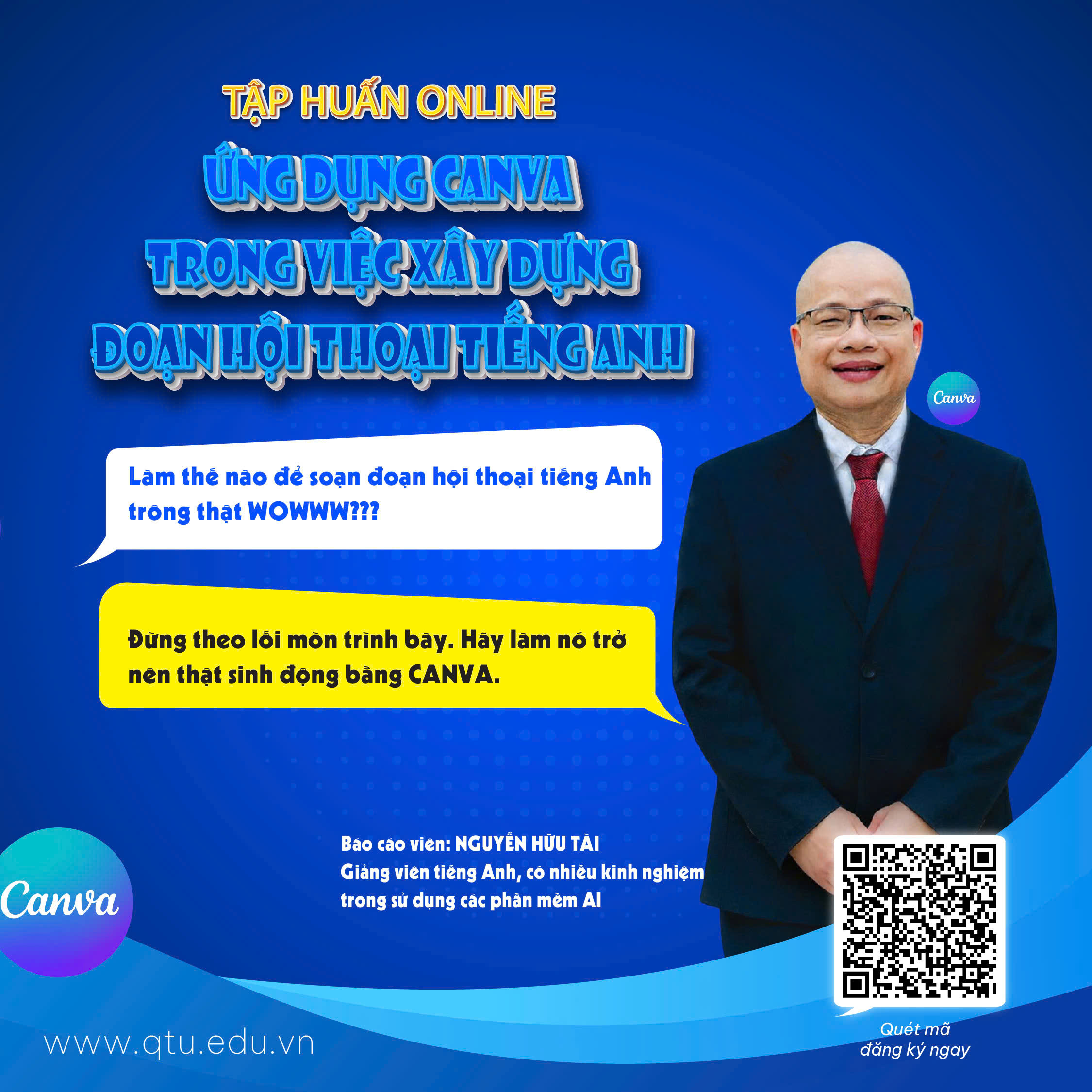 Tập huấn Online: Ứng dụng Canva trong thiết kế hội thoại tiếng Anh