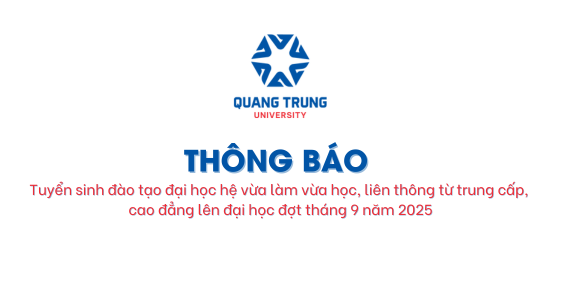 Thông báo tuyển sinh đào tạo đại học hệ vừa làm vừa học, liên thông từ trung cấp, cao đẳng lên đại học đợt tháng 9 năm 2025