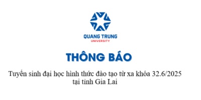 Thông báo tuyển sinh đại học hình thức đào tạo từ xa khóa 32.6/2025 tại tỉnh Gia Lai