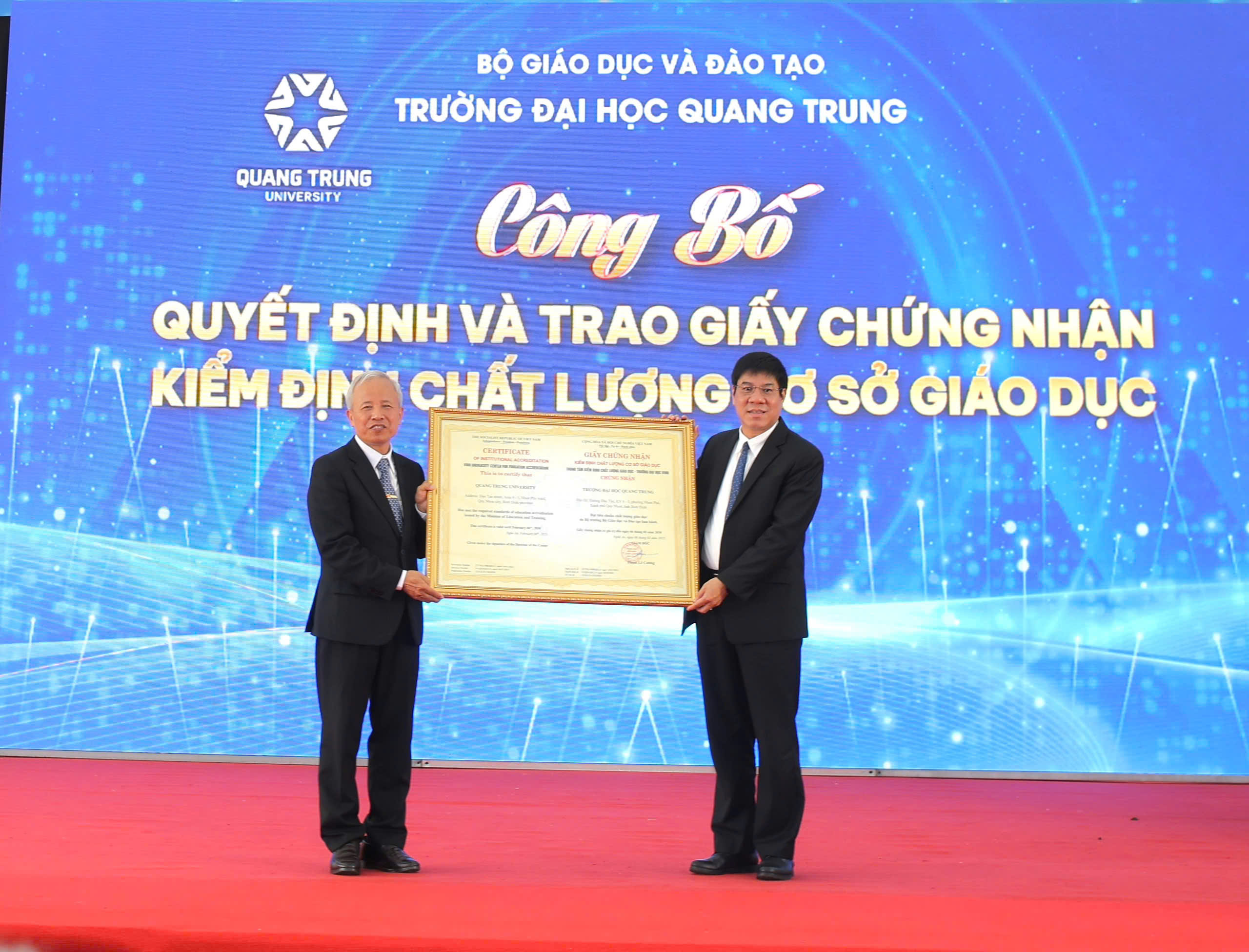 Bốn chương trình đào tạo Trường đại học Quang Trung  đạt chuẩn chất lượng đào tạo