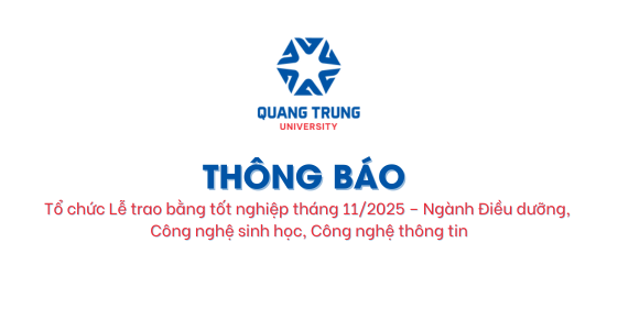 THÔNG BÁO về việc tổ chức Lễ trao bằng tốt nghiệp tháng 11/2025 – Ngành Điều dưỡng, Công nghệ sinh học, Công nghệ thông tin