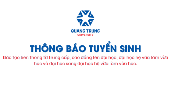 Trang chủ QTU 11 Thông báo tuyển sinh đào tạo liên thông từ trung cấp, cao đẳng lên đại học; đại học hệ vừa làm vừa học và đại học sang đại học hệ vừa làm vừa học.